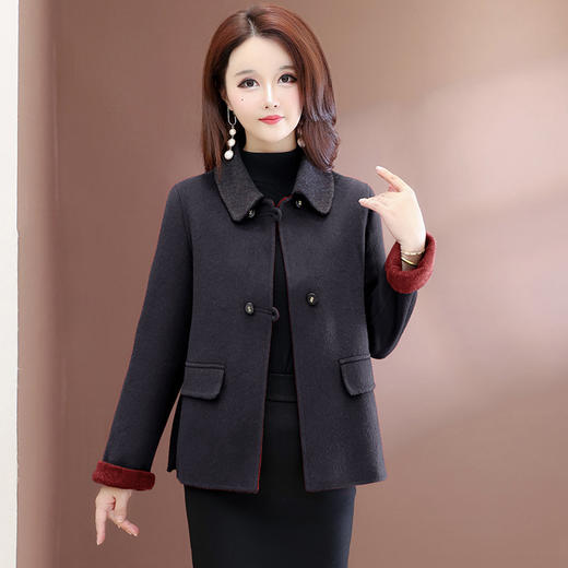 QYM 25ZB911-Y时尚双面大衣时尚气质休闲毛呢外套 商品图1
