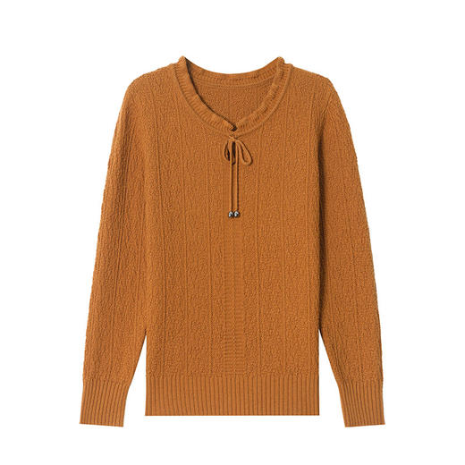 CC秋季V领系带针织打底衫女新款春秋洋气上衣薄款简约毛衣 商品图4