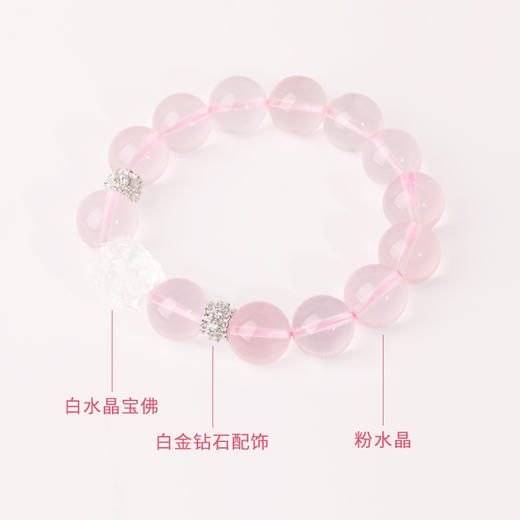 好运连珠  桃花契 天然粉水晶宝佛手串 商品图4