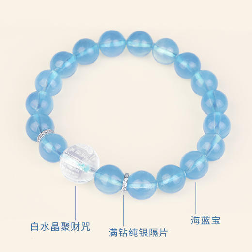 好运连珠 灵澜通宝 海蓝宝聚财手串 商品图4