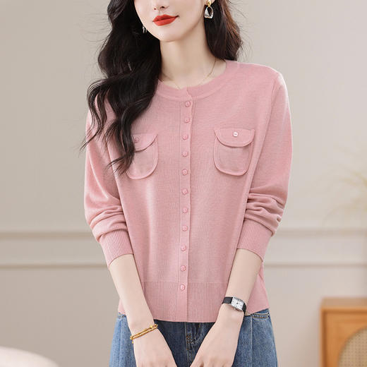 CC短款卡腰上衣女漂亮减龄针织开衫2025新款秋装高级感毛衣外套显瘦 商品图1