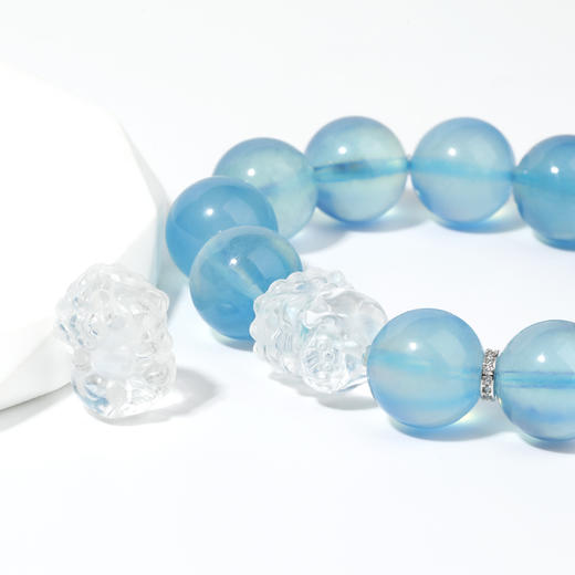 好运连珠 水金相成 海蓝宝宝佛手串 商品图2