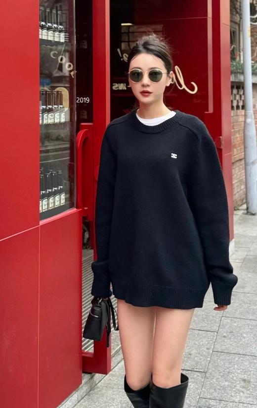 中性款logo长袖针织毛衣008 商品图2