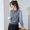 CCpolo领长袖衬衫拼接针织衫女春秋2025新款翻领小个子毛衣打底上衣 商品缩略图2