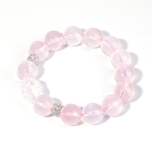 好运连珠  桃花契 天然粉水晶宝佛手串 商品图0