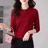 CC早秋薄款镂空长袖针织上衣女秋装2025新款圆领毛衣春秋打底衫 商品缩略图3