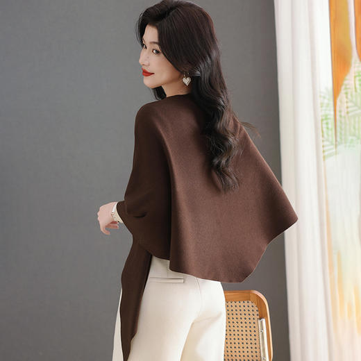 CC蝙蝠袖披肩女宽松针织衫外套洋气百搭开衫旗袍外搭围巾两用外披 商品图1