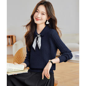 CCpolo领蝴蝶结针织衫上衣女早秋2025新款韩系别致好看打底衫