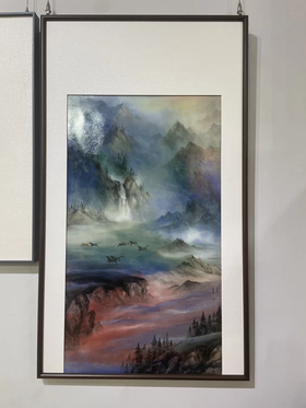 留光溢彩龙马精神瓷板