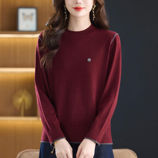 CC女士短款毛衣秋冬内搭洋气时尚针织衫上衣2025新款宽松显瘦打底衫 商品图1