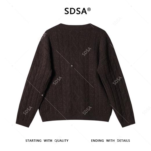 2375SDSA男士秋冬新款痞帅男装时尚纯色纽花圆领针织衫百搭休闲毛衣 商品图4