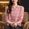 CC新款韩系针织polo领毛衣女波点镂空条纹打底衫温柔风百搭显瘦上衣 商品缩略图1