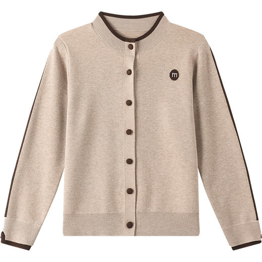 CC女士早秋短款夹克外套2025秋季新款女装休闲百搭针织开衫立领上衣 商品图4