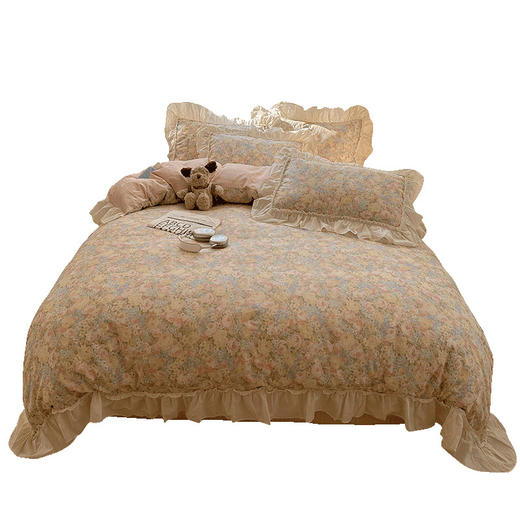 【法式浪漫🕊️，睡出奢级感✨】法式花边纯棉四件套，纯棉四件套，上床秒变奢感卧室💎！柔软亲肤+精致花边，打造你的专属法式优雅💐速抢❗ 商品图4