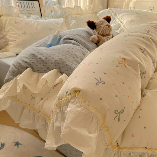 【法式浪漫🕊️，睡出奢级感✨】法式花边纯棉四件套，纯棉四件套，上床秒变奢感卧室💎！柔软亲肤+精致花边，打造你的专属法式优雅💐速抢❗ 商品图6