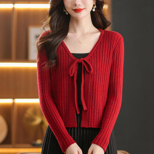 CC女士短款针织披肩春秋外搭配裙子上衣漂亮洋气小个子毛衣开衫外套 商品图0