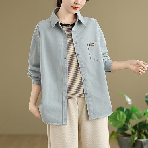 GYH B055-1753长袖衬衫大码时尚洋气上衣休闲衬衣 商品图1