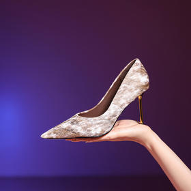 【预售7天】秋季新款真皮高跟鞋女细跟尖头浅口单鞋马毛气质名媛晚风四季鞋XC&S296