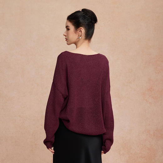 QG636斯尔丽25新款新型研发和纸纱透气亲肤慵懒风长袖时尚垂顺宽松上衣 商品图5