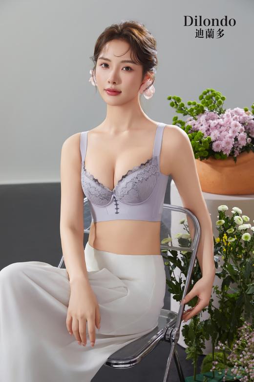 迪兰多调整型文胸云感棉中薄杯刺绣蕾丝2118463B 商品图2