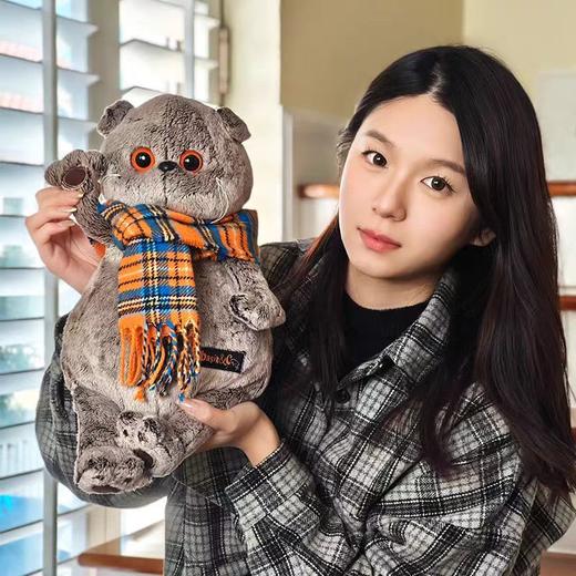 4楼Eubelle欧蓓 BUDIBASA巴迪宝思宝喜可猫+橙蓝色格纹围巾25cm毛绒玩具 3岁以上 活动价：269元 商品图0