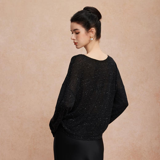 QG638斯尔丽25新款超细羊毛亲肤宽松舒适时尚慵懒风显瘦纯色针织上衣 商品图10