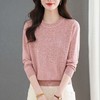 CC针织长袖上衣春秋2025新款复古风女宽松气质圆领毛衣打底衫 商品缩略图3