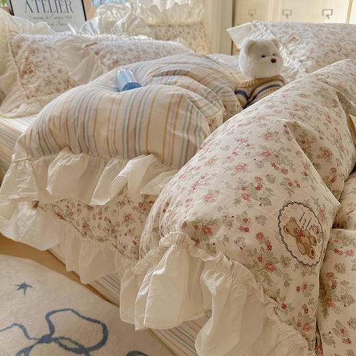 【法式浪漫🕊️，睡出奢级感✨】法式花边纯棉四件套，纯棉四件套，上床秒变奢感卧室💎！柔软亲肤+精致花边，打造你的专属法式优雅💐速抢❗ 商品图8