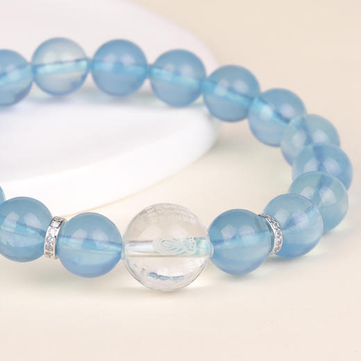 好运连珠 灵澜通宝 海蓝宝聚财手串 商品图1