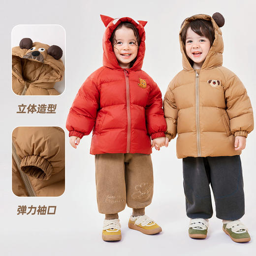 嘟嘟家宝宝连帽羽绒服儿童外套女童冬装男童厚款上衣冬季保暖衣服 商品图2
