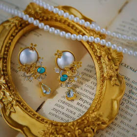 龢盒原创 月宫巡游·桂兔聆 银镶马贝耳环