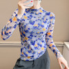 KQL A55F8577时尚洋气高弹网长袖印花上衣 商品缩略图2