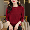 CC2025年新款春秋装圆领薄款针织衫女简约气质长袖内搭宽松打底衫女 商品缩略图3