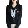 CC带丝巾的上衣高级感秋装针织开衫女2025新款漂亮洋气翻领毛衣外套 商品缩略图4