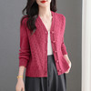 CC绞花纹毛衣粗针开衫针织外套女士秋装2025新款小个子外搭短款上衣 商品缩略图1