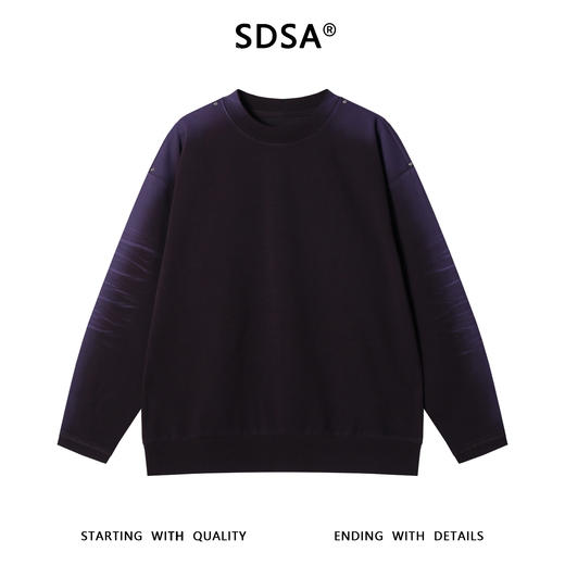 SDSA男士秋冬新款痞帅男装简约扎染铆钉圆领卫衣宽松情侣套头上衣 商品图1