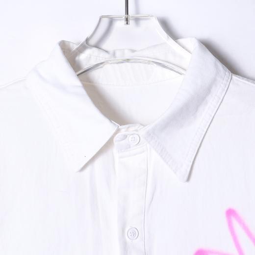 SDSA男士秋冬新款痞帅男装潮牌手绘涂鸦字母翻领长袖衬衫百搭衬衣 商品图2