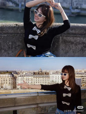 914-2 阿V 千金大小姐 蝴蝶结 羊毛开衫