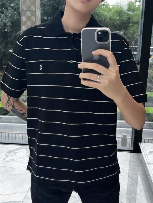 NZ403-换季清仓不退不换！ YSL圣罗兰 标识刺绣条纹POLO衫（NZ*VG） 商品图4