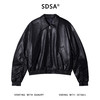 58810SDSA男士秋冬新款痞帅男装潮牌短款拉链翻领皮衣夹克百搭高街上衣 商品缩略图1