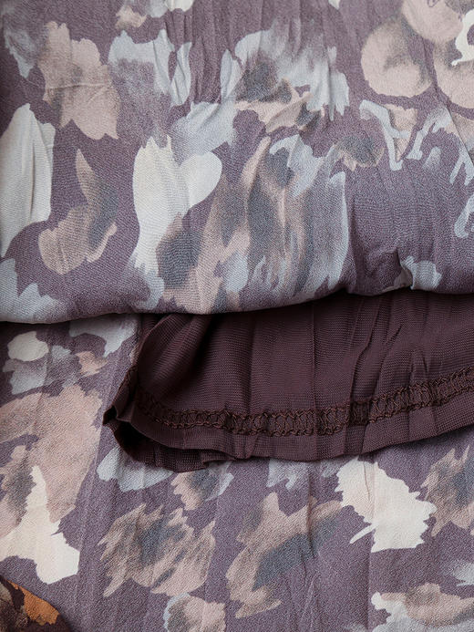 复古艺术感！棕调印花百褶半身裙，邂逅秋日浪漫 商品图4