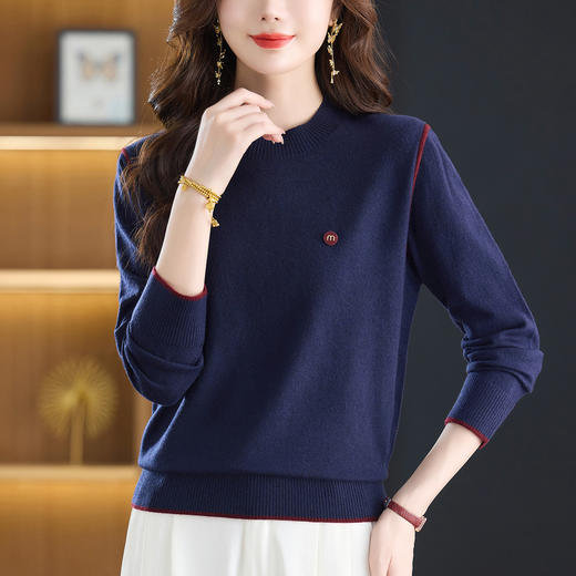 CC女士短款毛衣秋冬内搭洋气时尚针织衫上衣2025新款宽松显瘦打底衫 商品图2