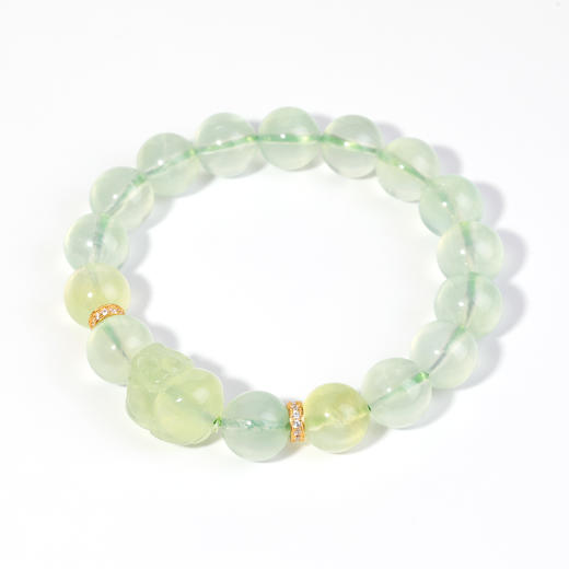 好运连珠  财祿长青 天然葡萄石貔貅生财手串 商品图0