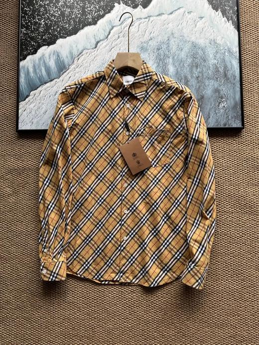 博柏利男士SS25格纹单侧胸袋蛇年限定款商务休闲长袖衬衫 商品图5