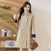 HR ZYF8881松弛感简约撞色袖洋气宽松版休闲纯色气质中长风衣 商品缩略图3