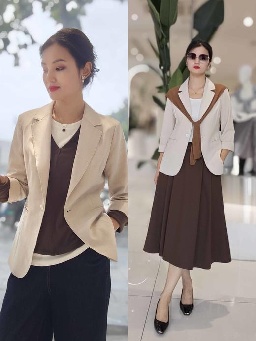 580851春.上新 经典精致小西服 黑/白/卡其三色 商品图0