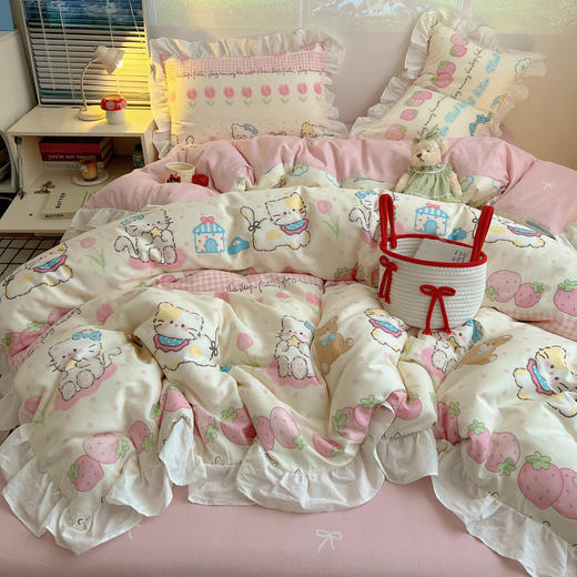 【法式浪漫🕊️，睡出奢级感✨】法式花边纯棉四件套，纯棉四件套，上床秒变奢感卧室💎！柔软亲肤+精致花边，打造你的专属法式优雅💐速抢❗ 商品图11