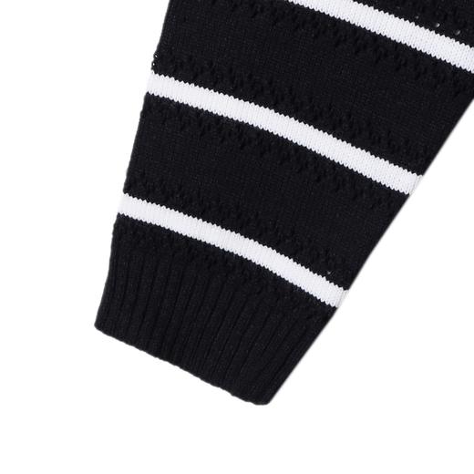 22523SDSA男士秋冬新款痞帅男装慵懒风撞色条纹纽扣圆领针织衫百搭毛衣 商品图3