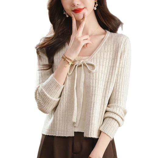 CC女士短款针织披肩春秋外搭配裙子上衣漂亮洋气小个子毛衣开衫外套 商品图4