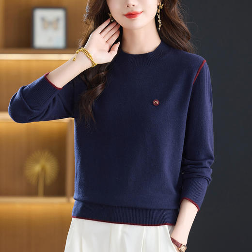 CC女士短款毛衣秋冬内搭洋气时尚针织衫上衣2025新款宽松显瘦打底衫 商品图0